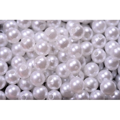 Намистини акрилові/White 6mm 