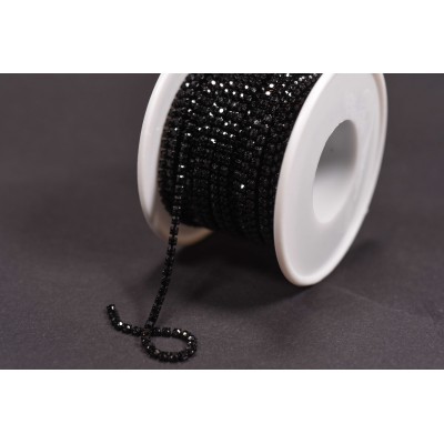 Стразовий ланцюжок Black/Black SS6 