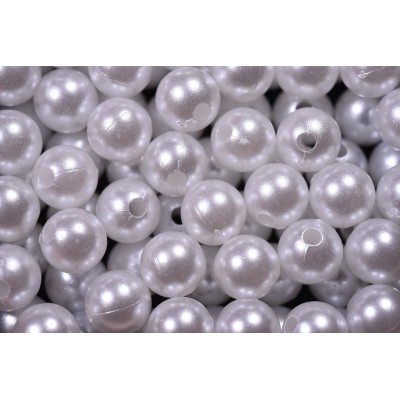 Намистини акрилові/White 8mm 