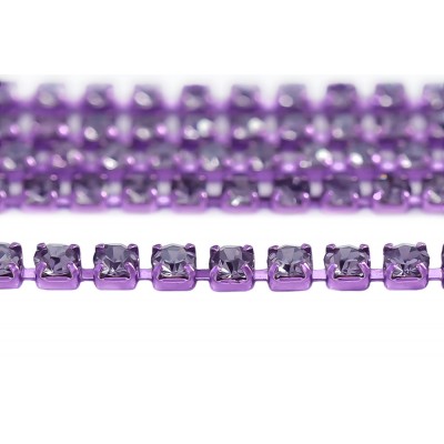 Стразовий ланцюжок Tanzanite/Tanzanite SS6 