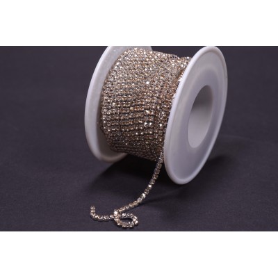 Стразовий ланцюжок Golden Shadow/Silver SS6 